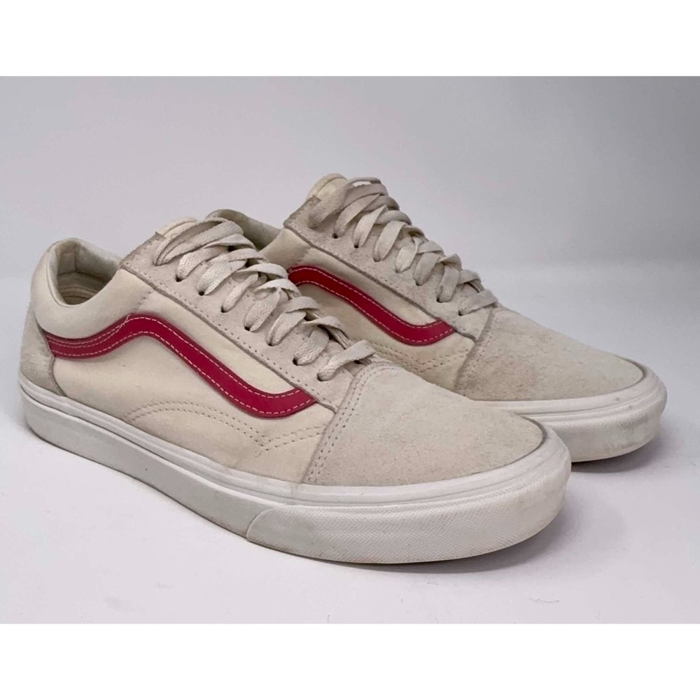 Vans Old Skool Sneakers Men's Size 10 Vintage White & Rococco Red‎ US Skate Walk